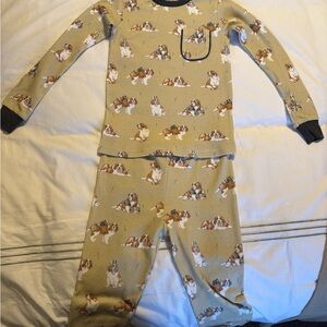 Charming Tan Dog Print Kids Pajama Set